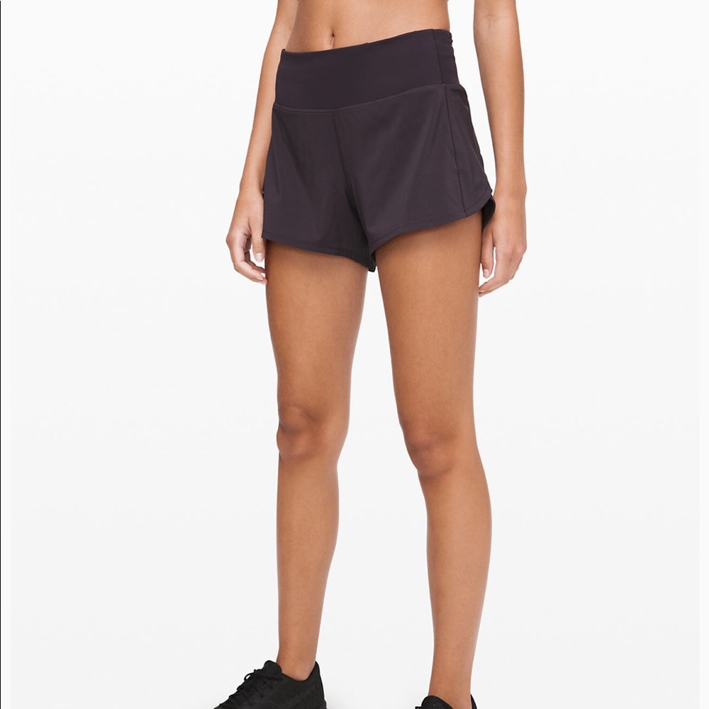 Lululemon Speed up Short Long 4” black, size 6